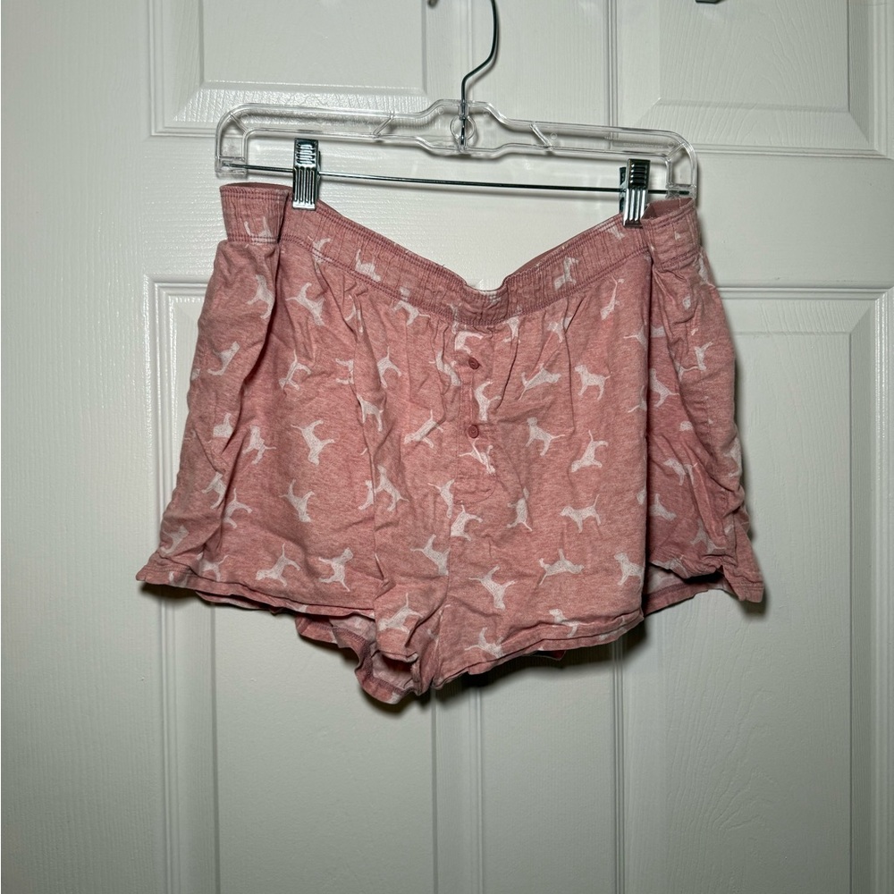 PINK Victoria's Secret Pink Flannel Boxy Pajama Shorts